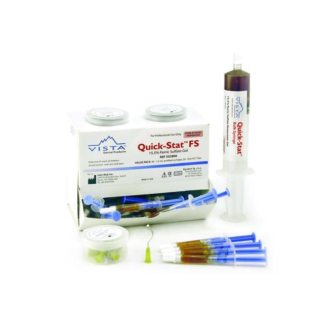 Vista Dental 502800 Quick-Stat Fast Set 155.% Ferric Sulfate Hemostatic Gel Syringe 40/pk Vista Dental 502800 Quick-Stat Fast Set 155.% Ferric Sulfate Hemostatic Gel Syringe 40/pk
